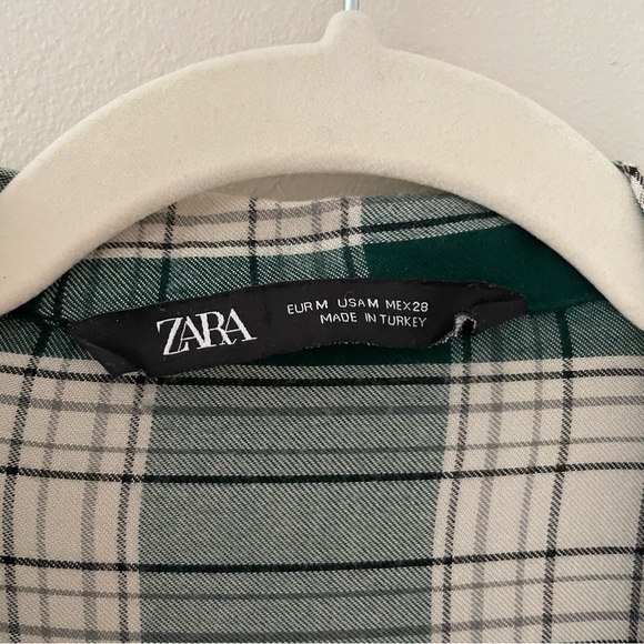 Zara Plaid Green and White L/S Dress - Picture 5 of 5